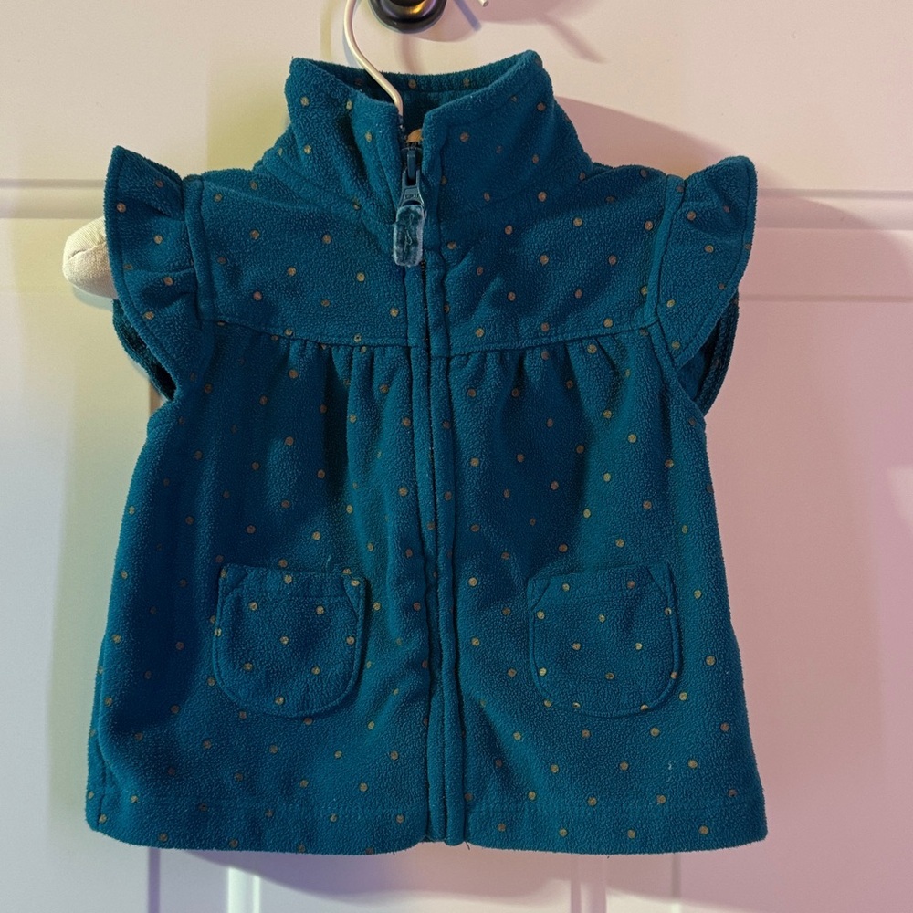 Carters Baby Blue Polka Dot Vest